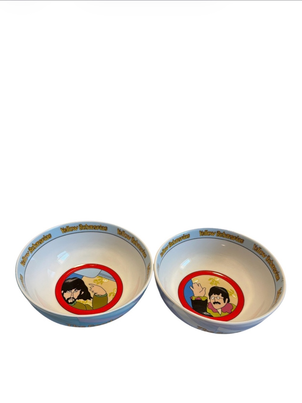 The Beatles Yellow Submarine Ceramic Bowls Set of 2 Vandor